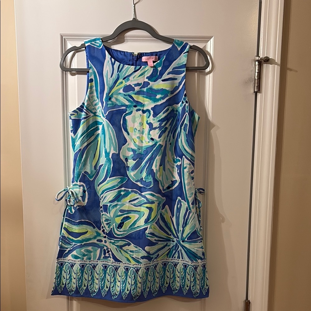 Lilly Pulitzer Blue and Green Dress W/ Shorts Underneath